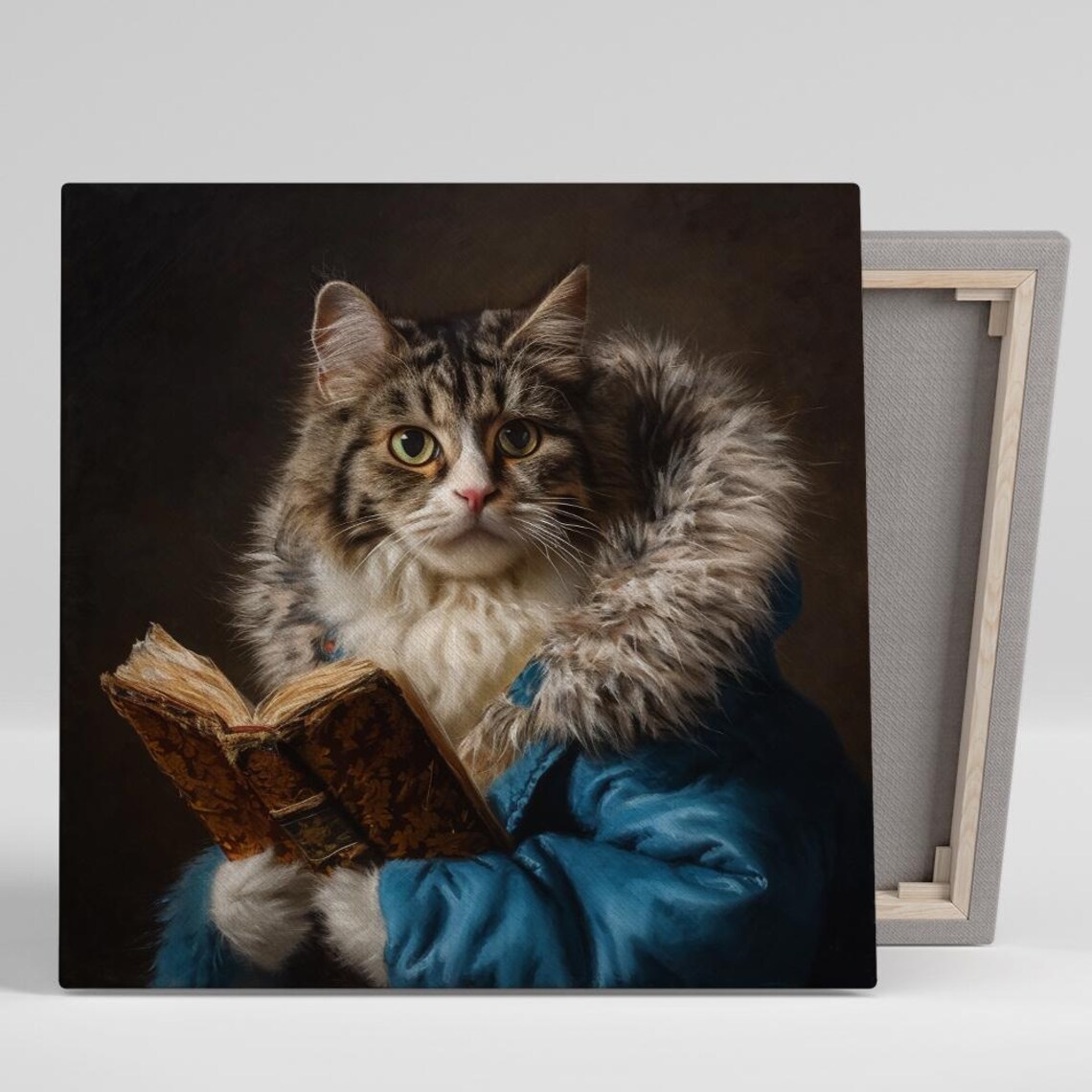 Scholarly Cat, Vintage Bohemian Wall Art Print