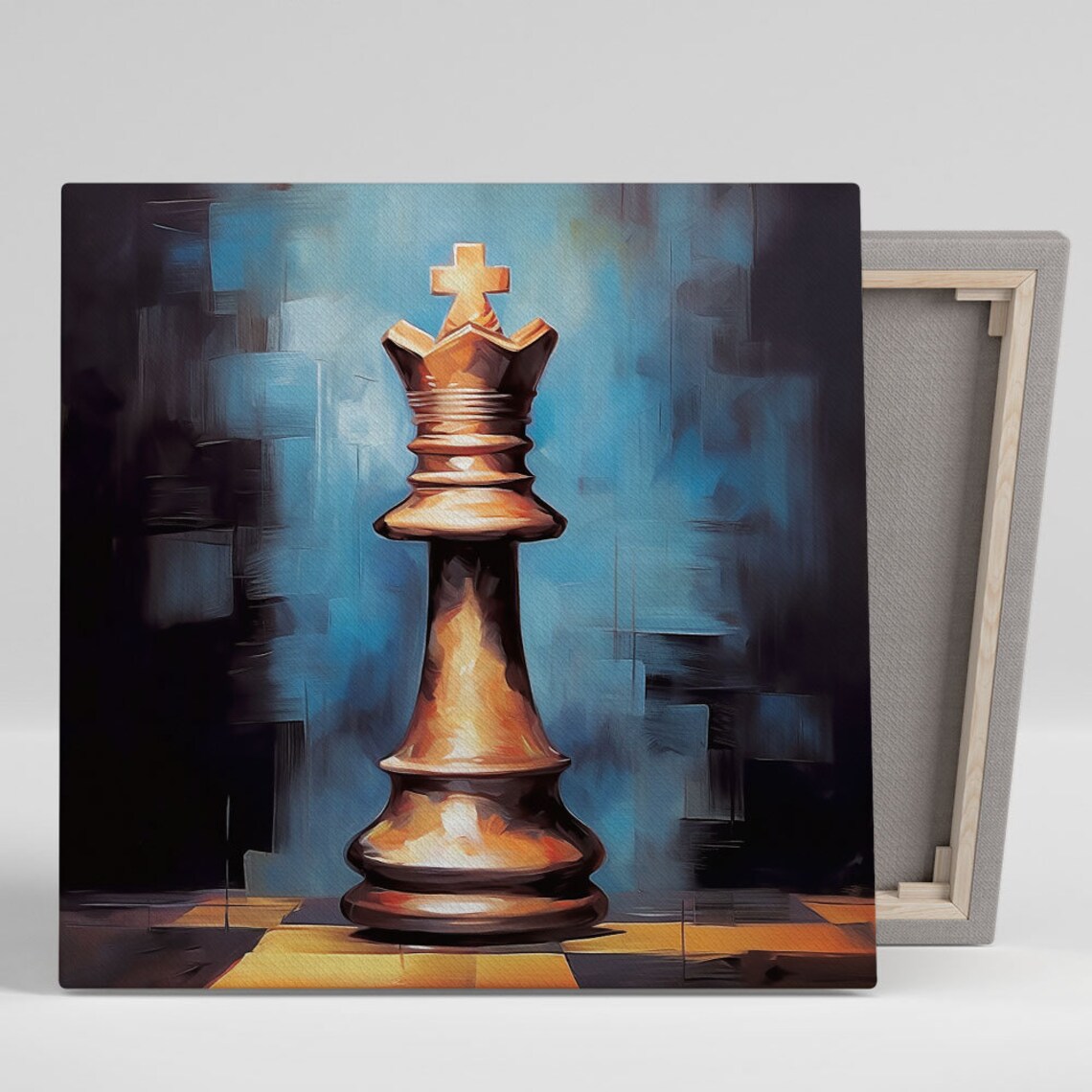 Abstract Chess Art, Contemporary Game Decor Poster