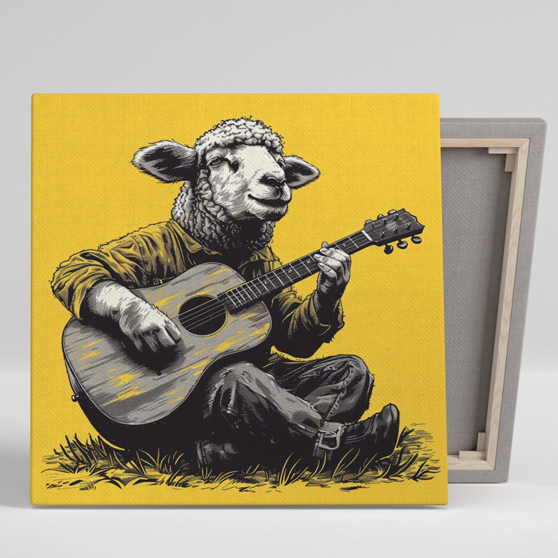 Sheep Serenade, Whimsical Rustic Wall Art Print