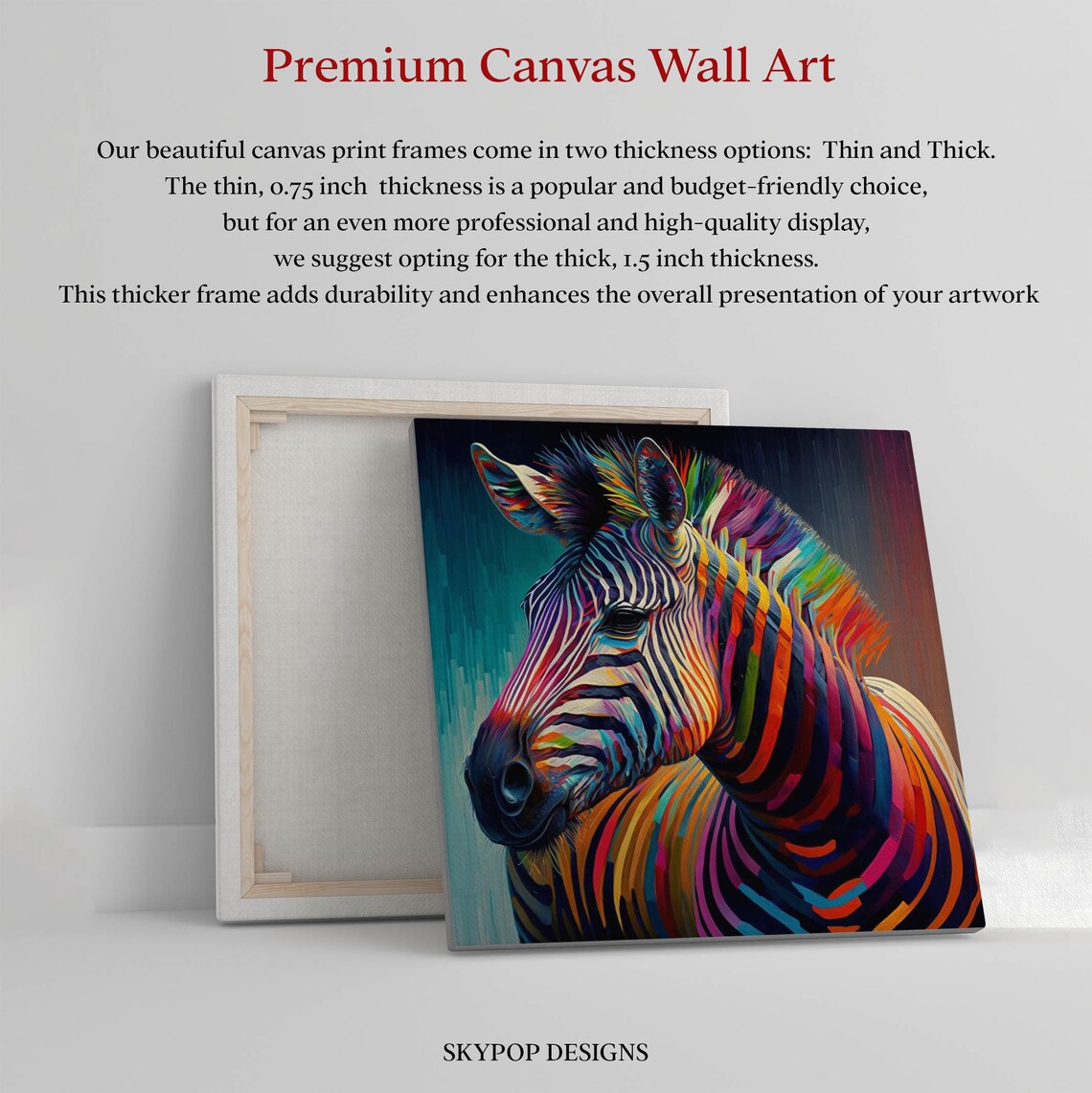Abstract Zebra Wall Art, Modern Animal Art Print - Image 3