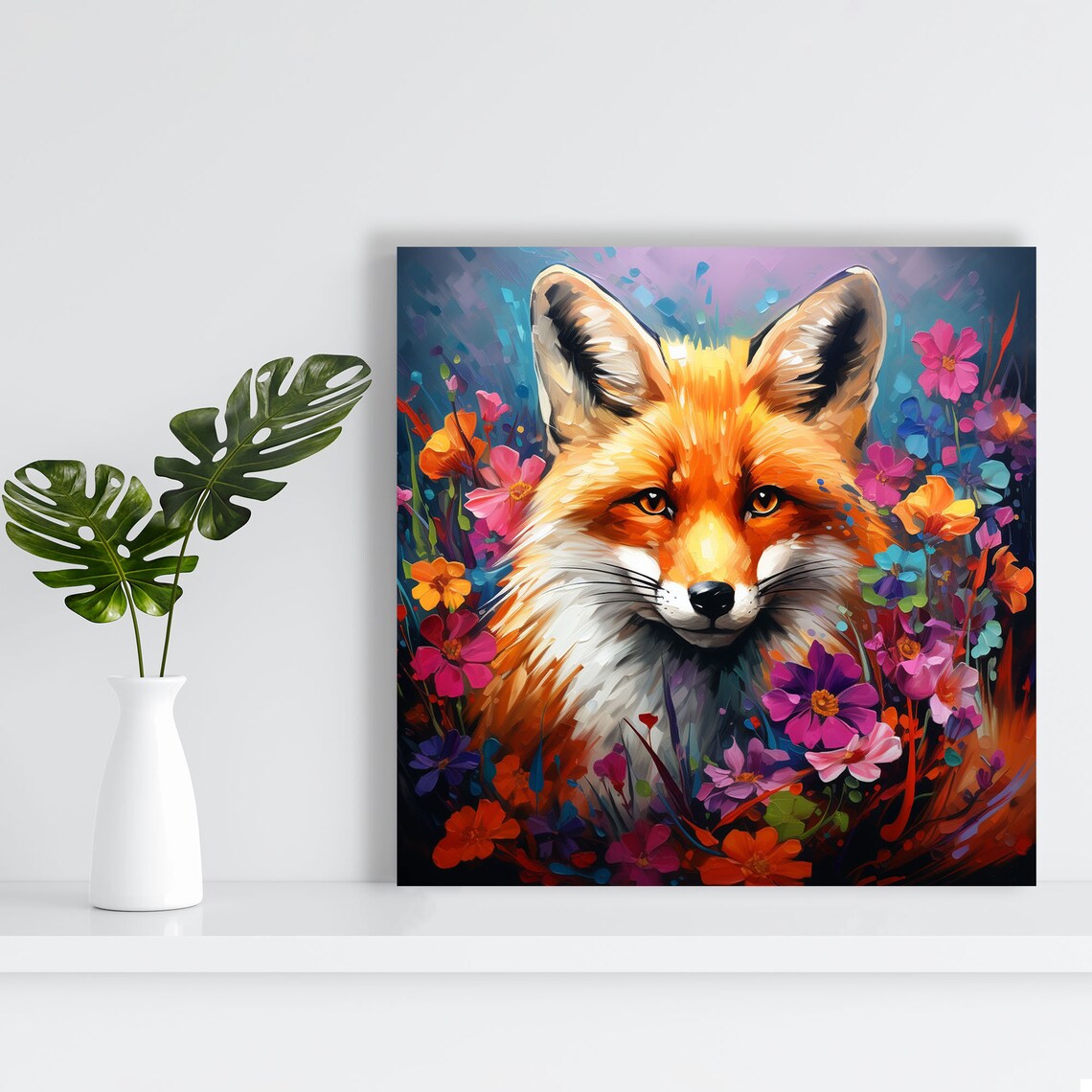 Floral Fox Whimsical Art Print, Wildlife Decor - Image 2