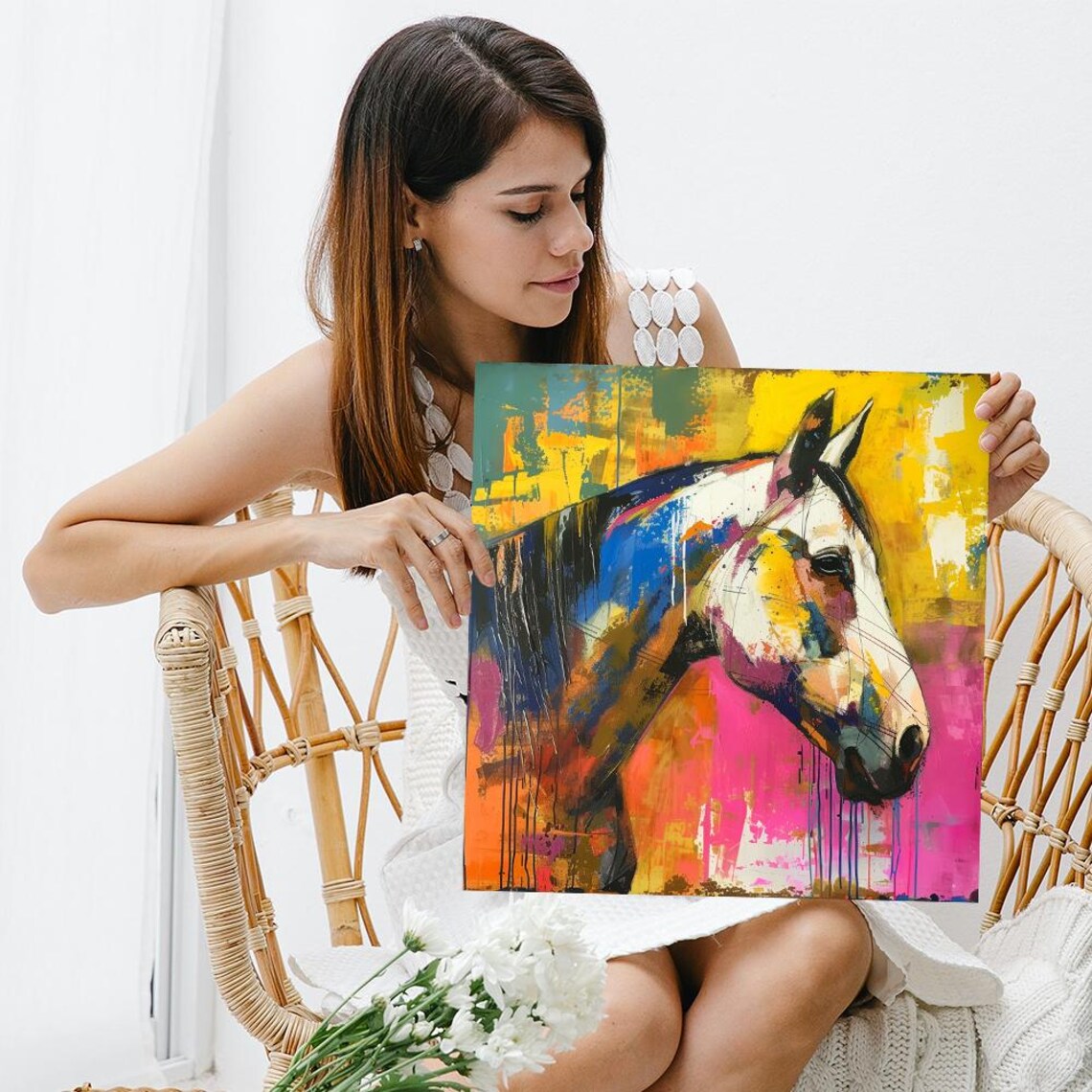 Abstract Horse Contemporary Art Print, Living Room Decor - Image 3