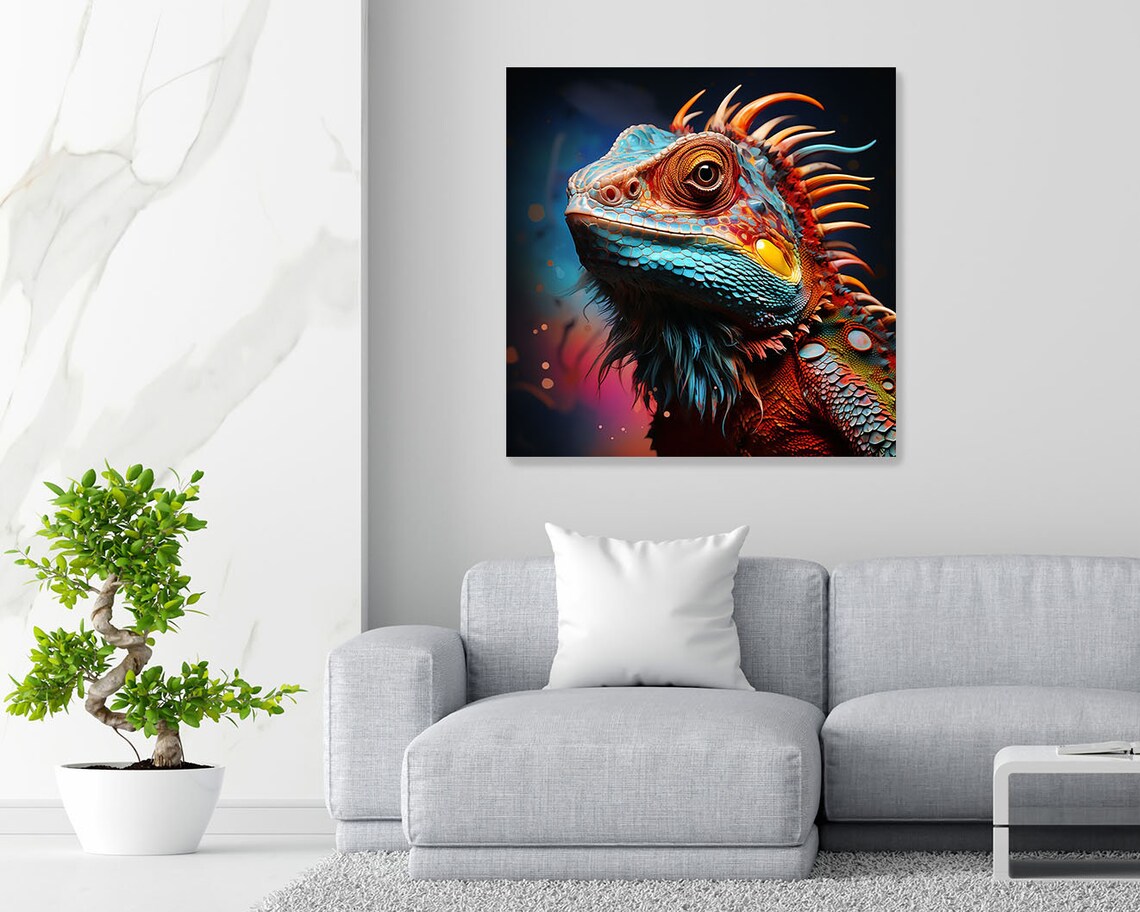 Vibrant Chameleon Art Print, Animal Wall Decor - Image 3