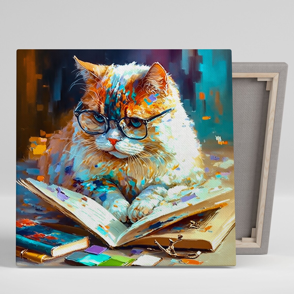 Cat With Glasses Nursery Decor Wall Art Print
