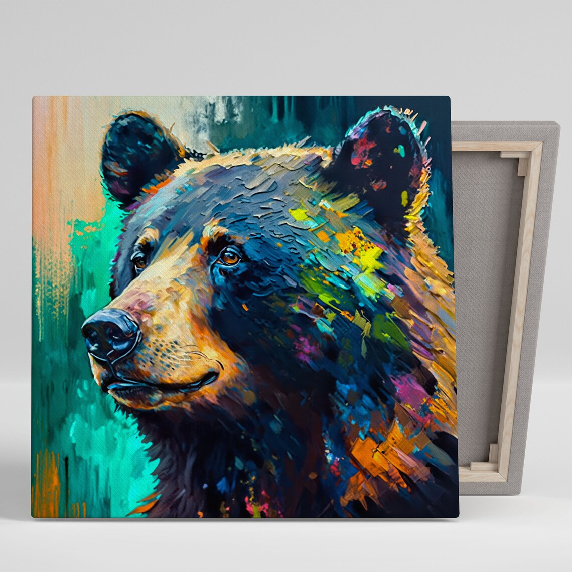 Abstract Bear Art Print, Modern Animal Wall Decor