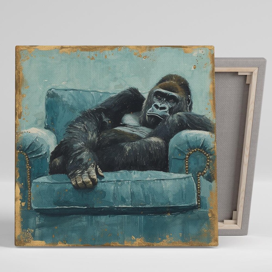 Whimsical Gorilla Modern Minimalist Art Print