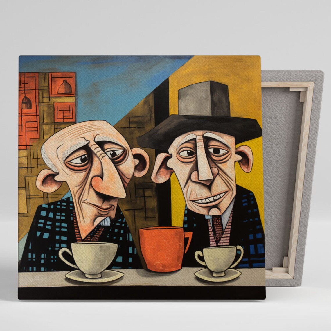 Abstract Coffee Art Print, Modern Living Room Decor