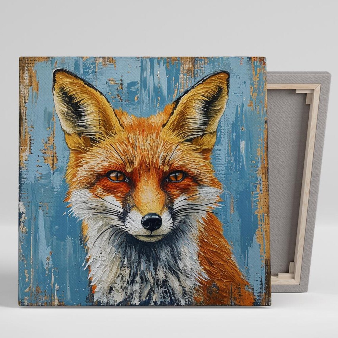Fox Portrait Art Print, Rustic Bohemian Decor
