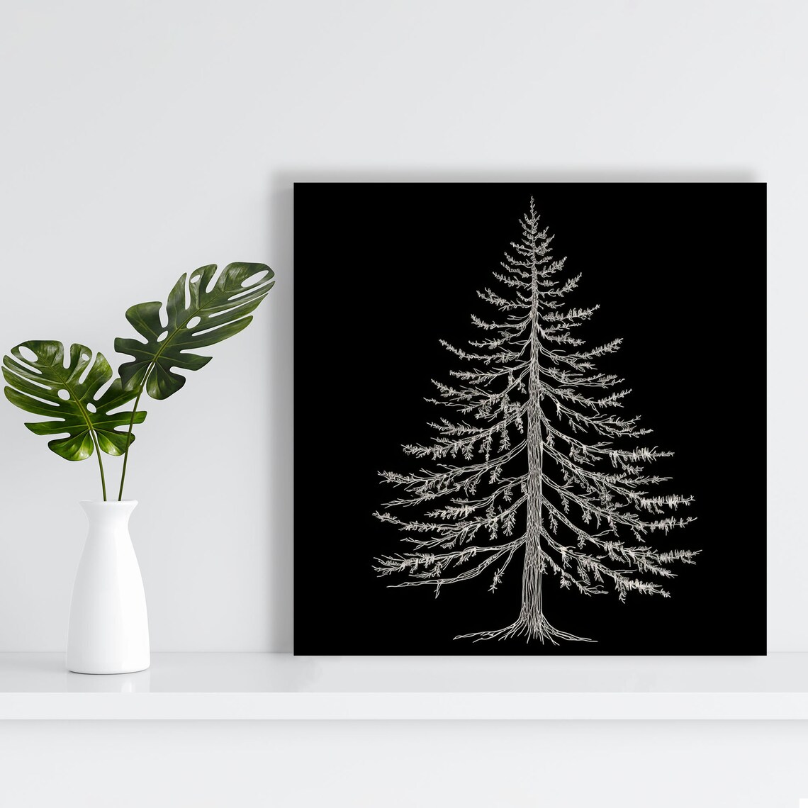 Pine Tree Art Print, Botanical Rustic Design - Image 2