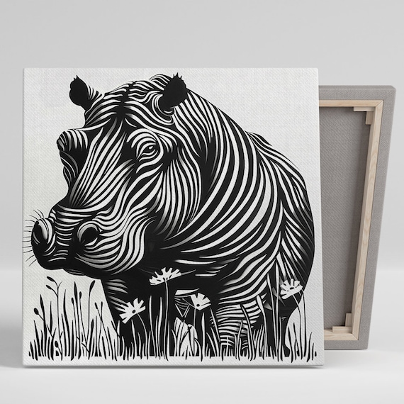 Rhino Art Print, Contemporary Minimalist Decor