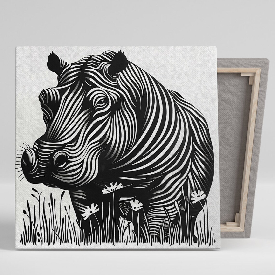 Rhino Art Print, Contemporary Minimalist Decor
