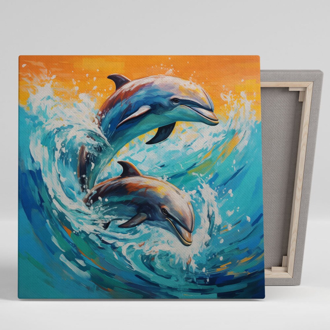 Playful Dolphin Art Print, Modern Ocean Decor