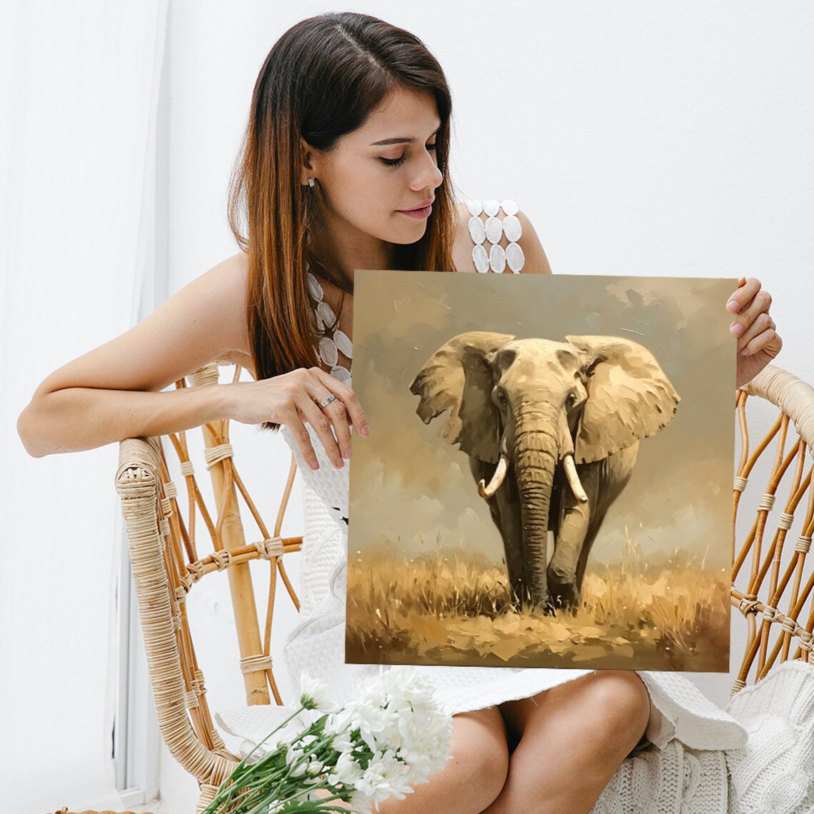 Elephant Contemporary Safari Minimalist Art Print - Image 3