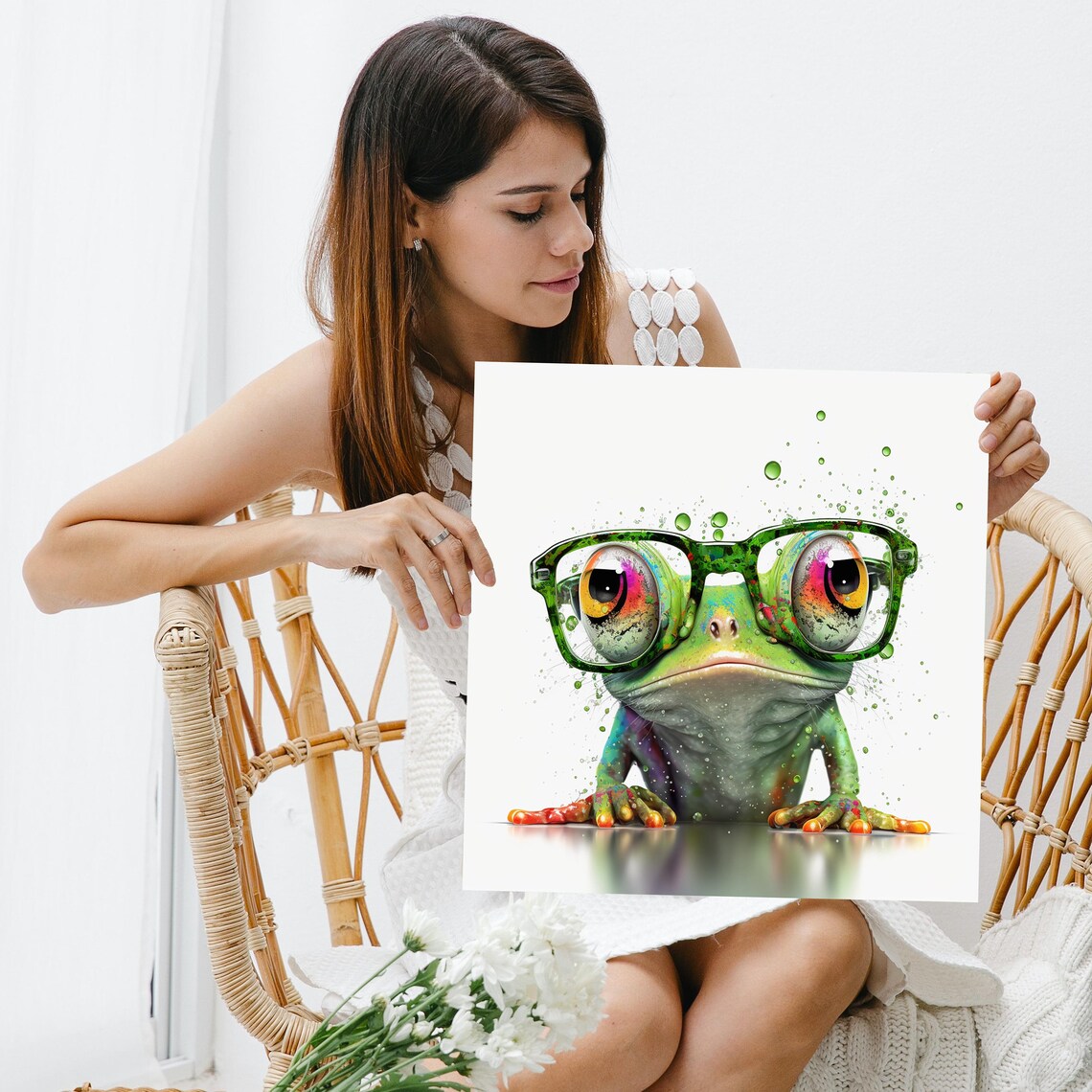 Spectacled Frog Poster, Animal Living Room Decor - Image 5