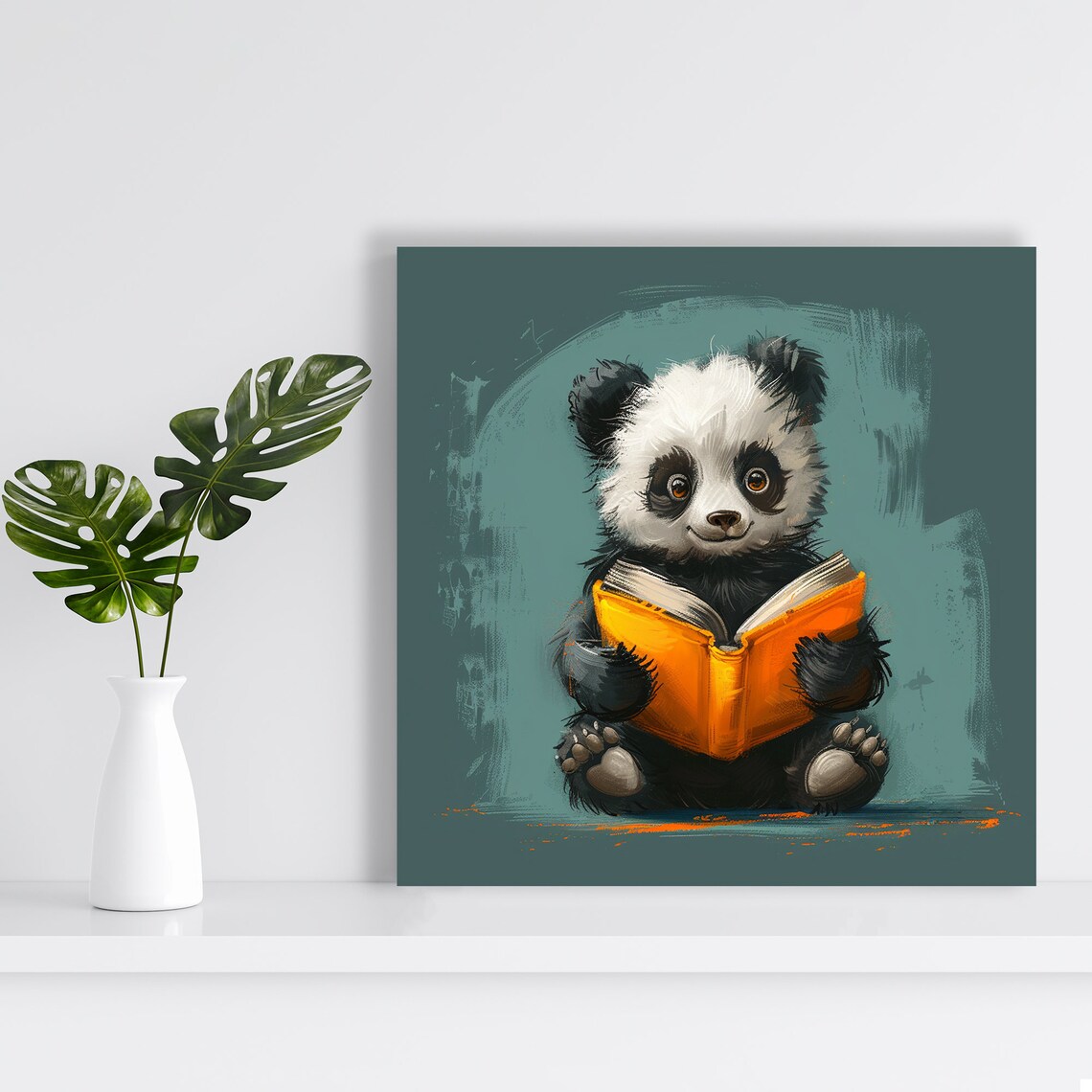 Panda Bookworm Nursery Art Print, Whimsical Decor - Image 2
