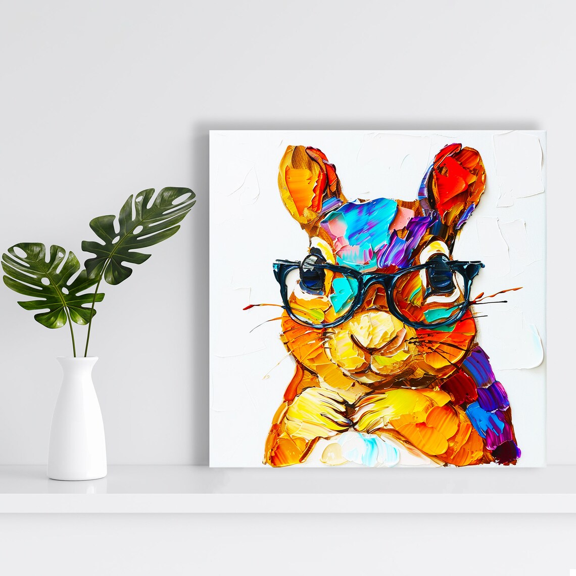 Cool Bunny Spectacle Pop Art, Whimsical Decor Poster - Image 2