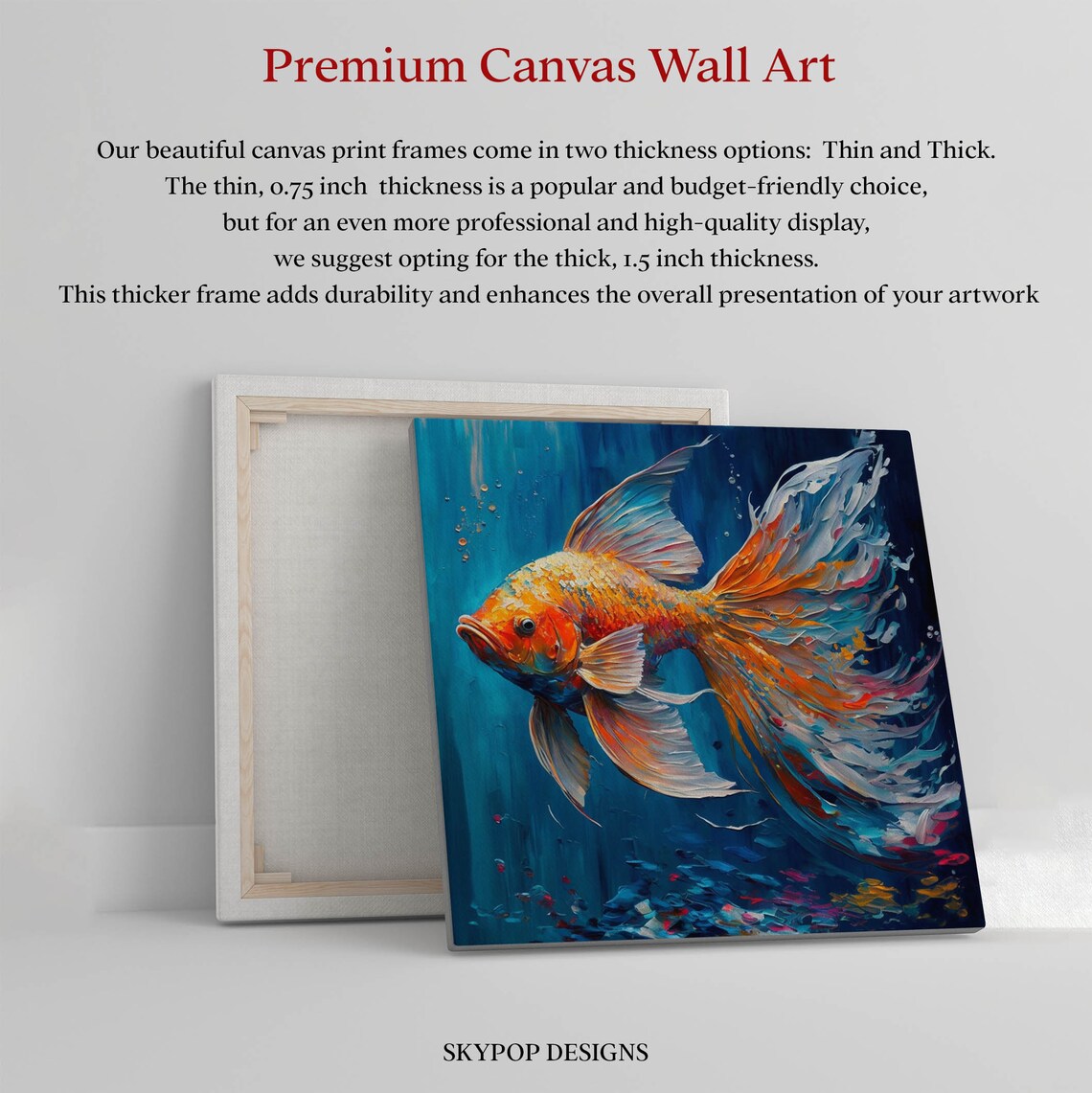 Goldfish Aquarium Art Print, Sea Life Wall Decor - Image 2