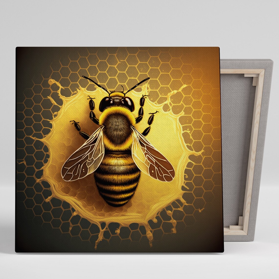 Honey Bee Poster, Living Room Decor Wall Art Print