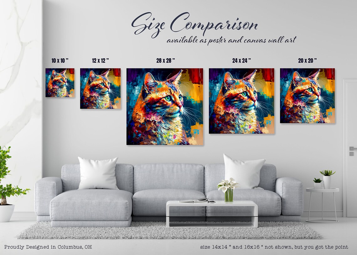 Colorful Abstract Cats Art Print, Cat Lover Decor - Image 3