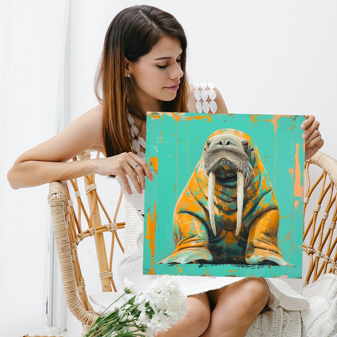 Walrus, Contemporary Pop Animal Wall Art Print - Image 3