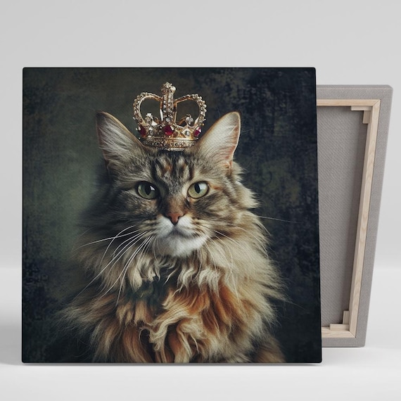 Regal Cat Majesty, Whimsical Modern Glam Poster