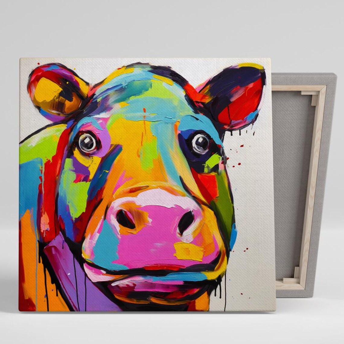 Bovine Bliss Abstract Modern Farmhouse Wall Art Print