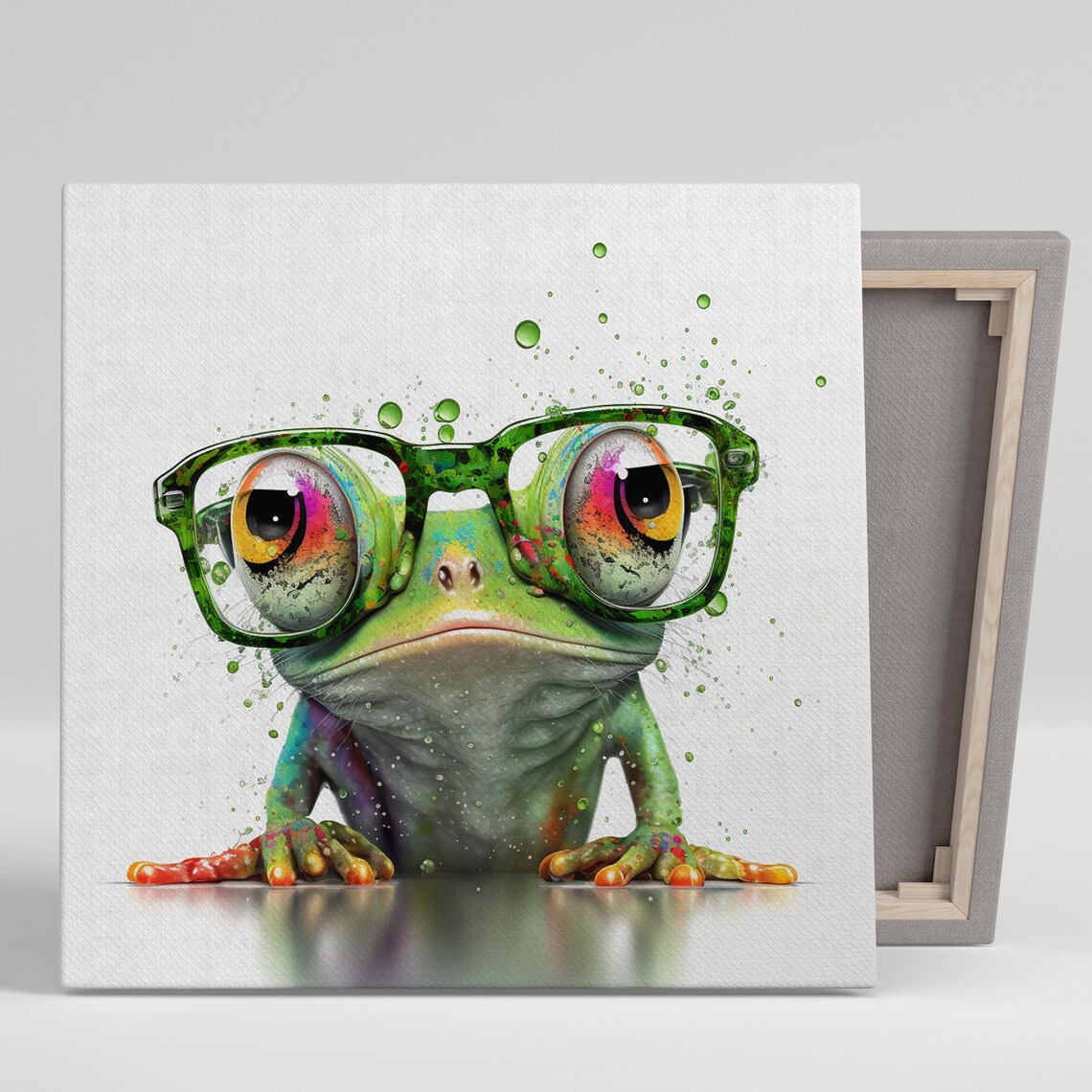 Spectacled Frog Poster, Animal Living Room Decor