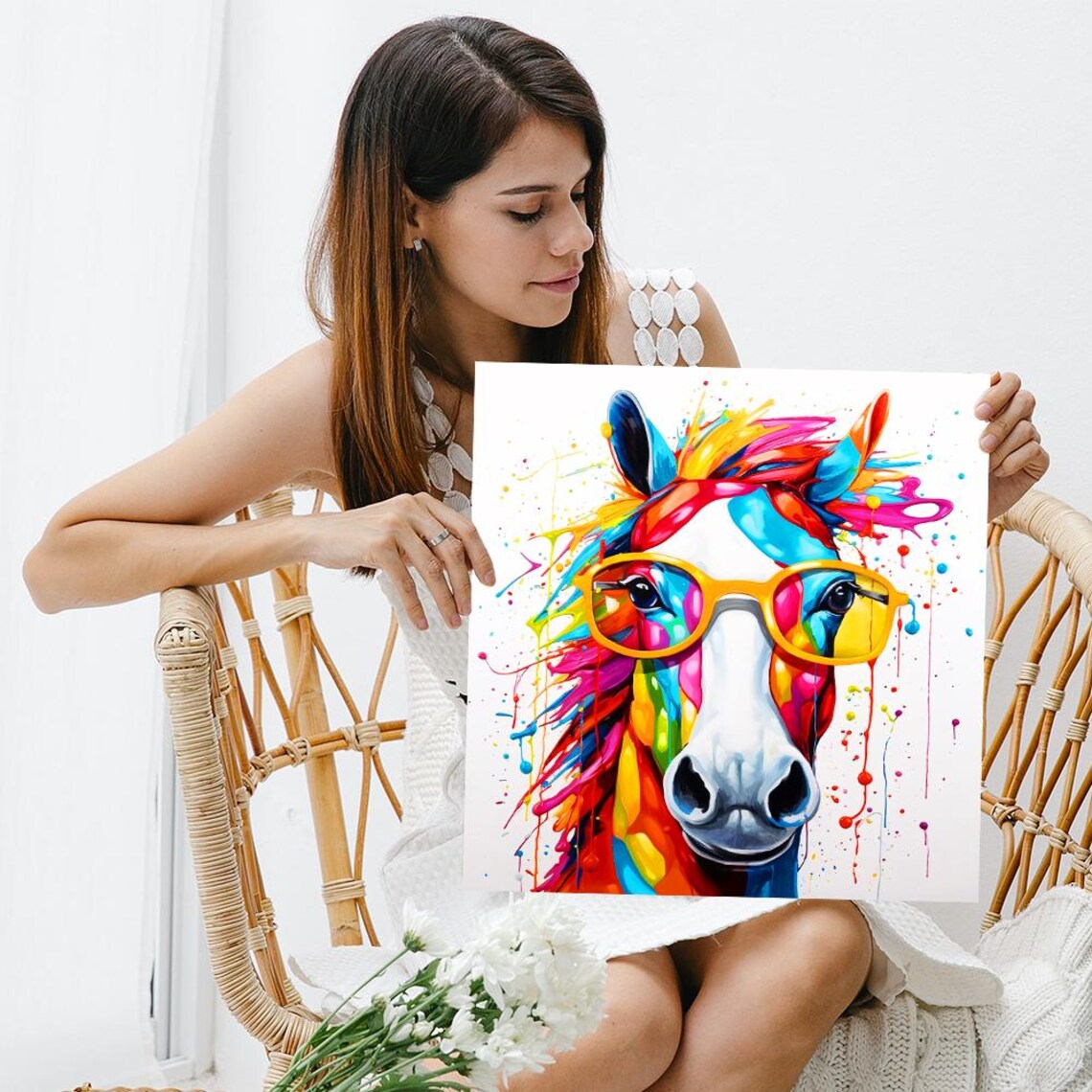 Psychedelic Horse Vision Poster, Pop Whimsical Decor - Image 3