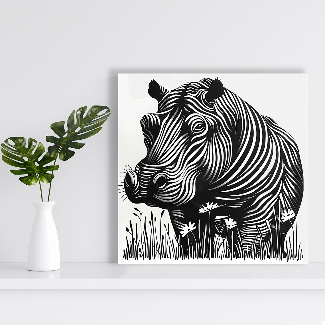 Rhino Art Print, Contemporary Minimalist Decor - Image 2