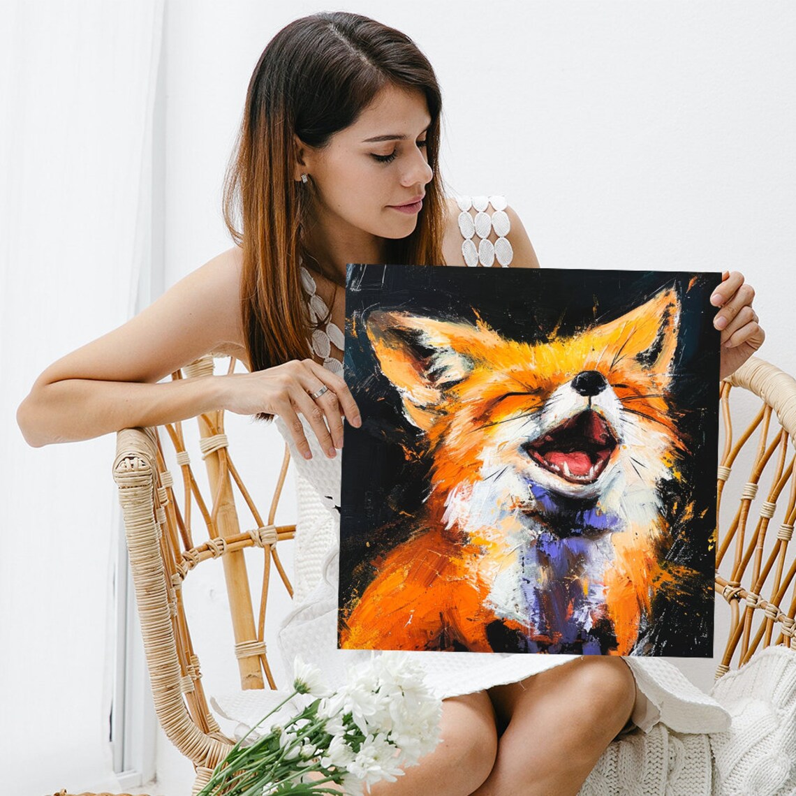 Whimsical Fox Art Print, Modern Living Room Decor - Image 3