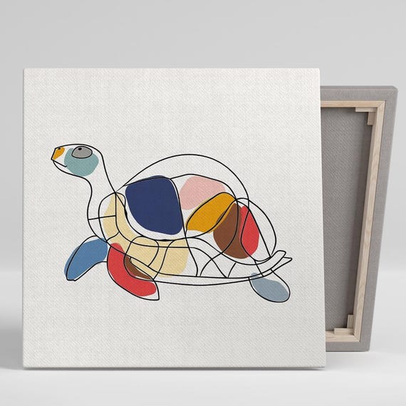 Geometric Turtle Harmony Art Or Poster Abstract Contemporary Decor Living Room Bedroom Office Childrens Room Colorful Minimals