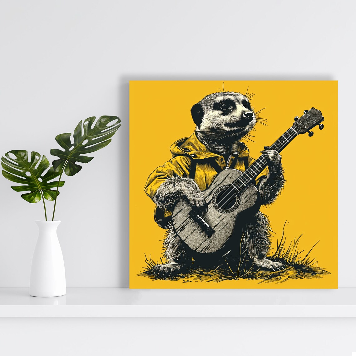 Meerkat Maestro Whimsical Animal Wall Art Print - Image 2