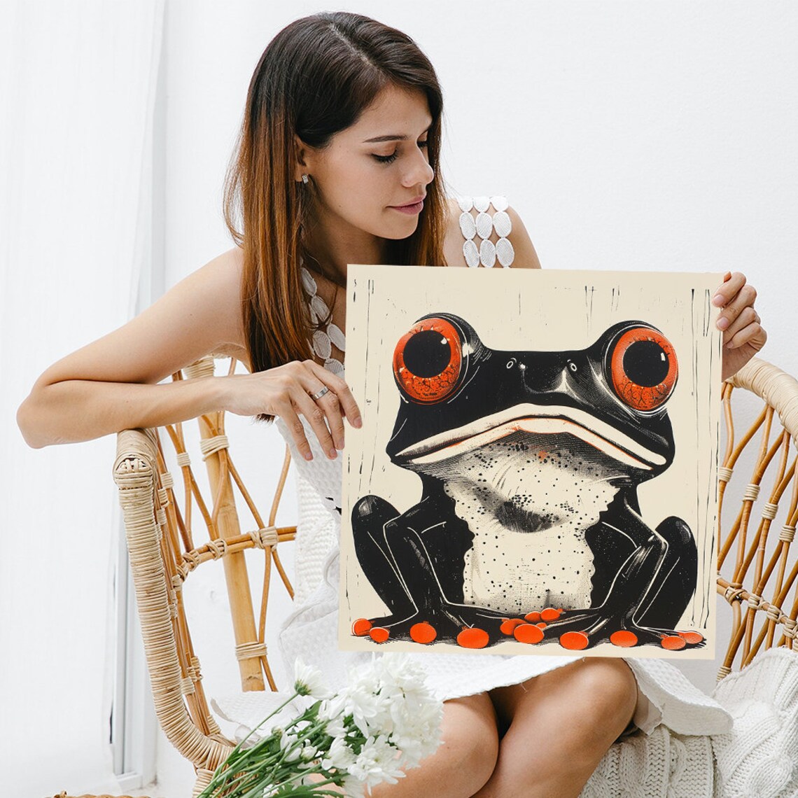 Frog Gaze Contemporary Animal Art Print for Kids - Image 3