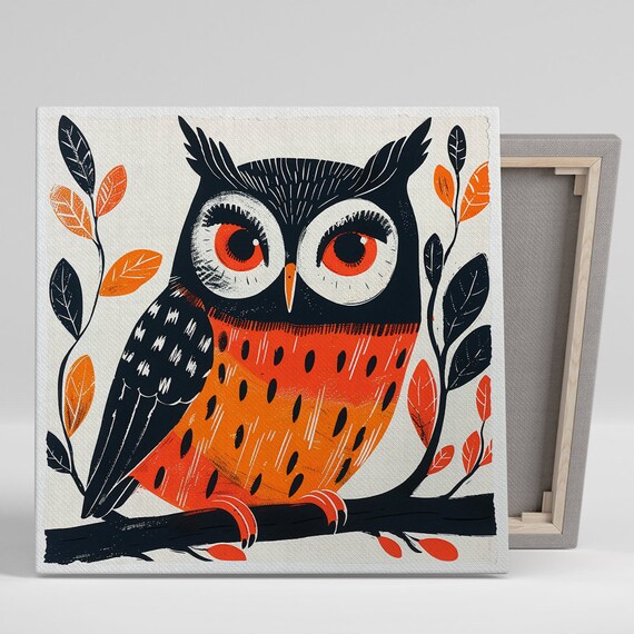 Owl Wisdom Wall Art Print, Whimsical Nature Decor