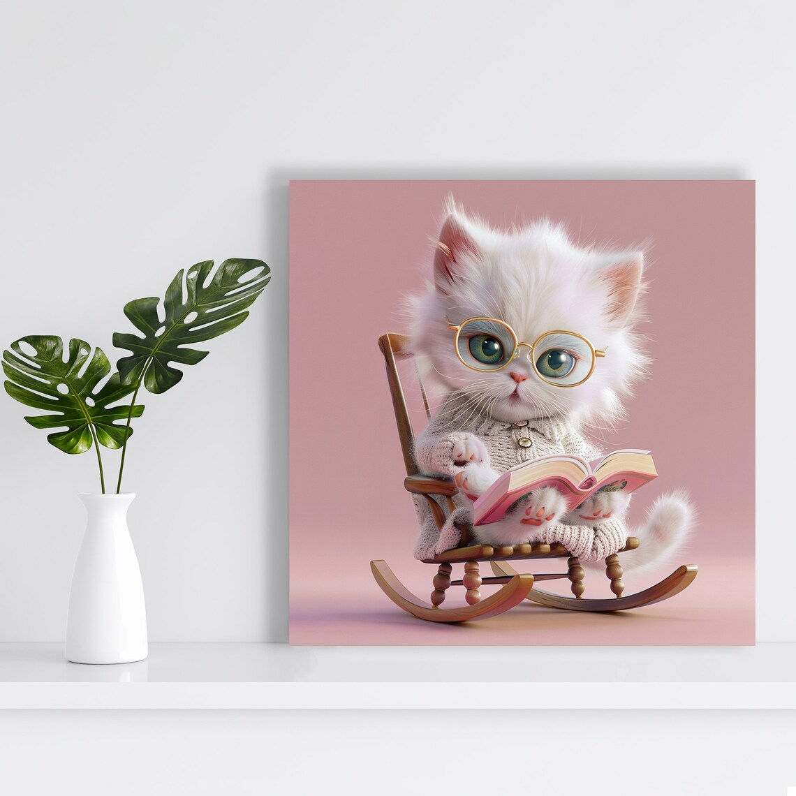 Kitten Art Print, Whimsical Contemporary Decor - Image 2