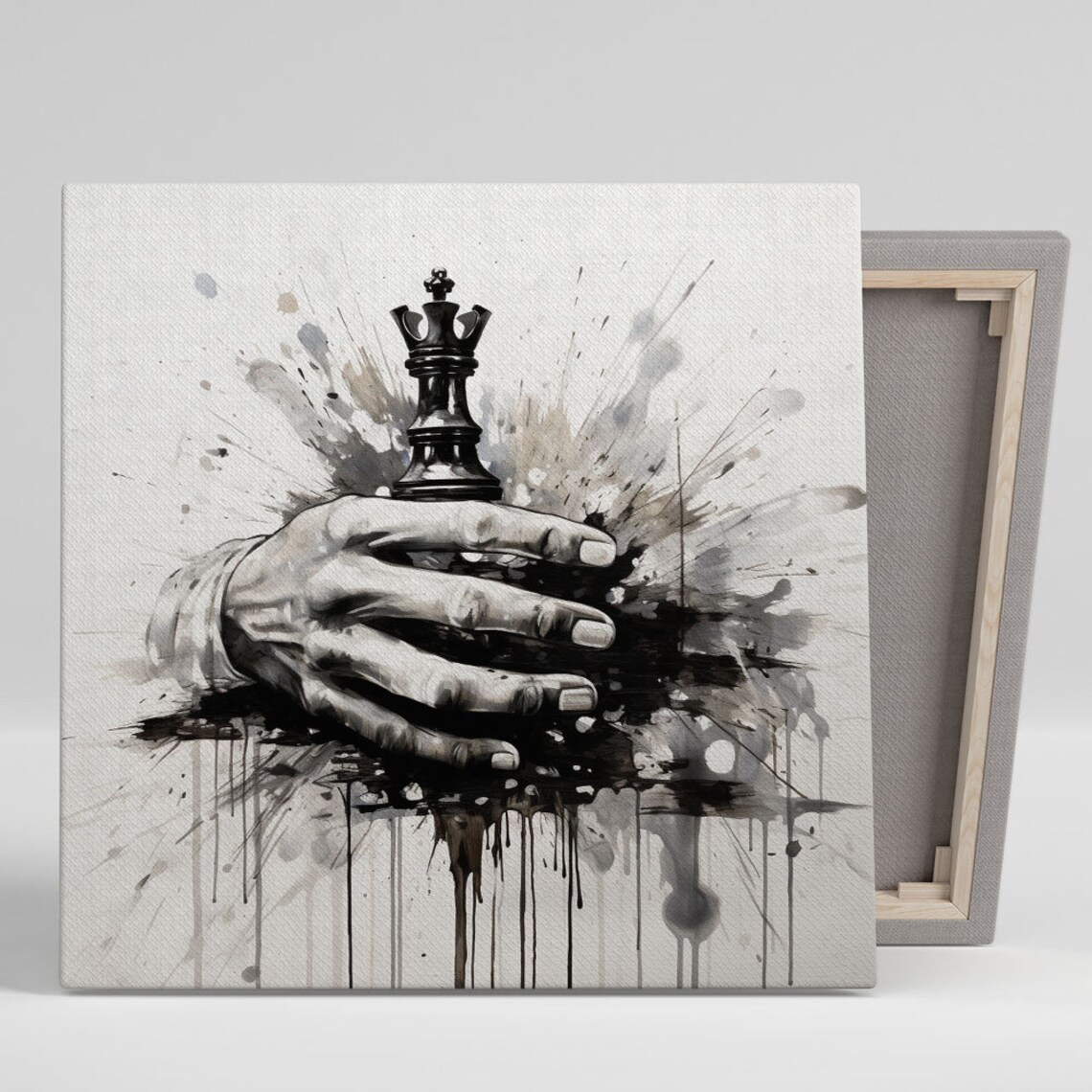 Black And White Chess Wall Art Print, Classic Decor
