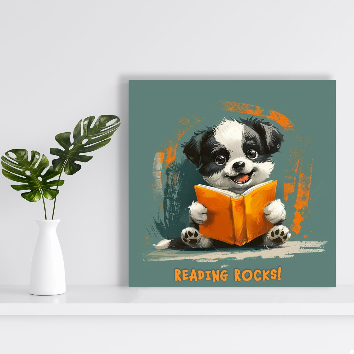 Puppy Art Print, Whimsical Contemporary Decor - Image 2