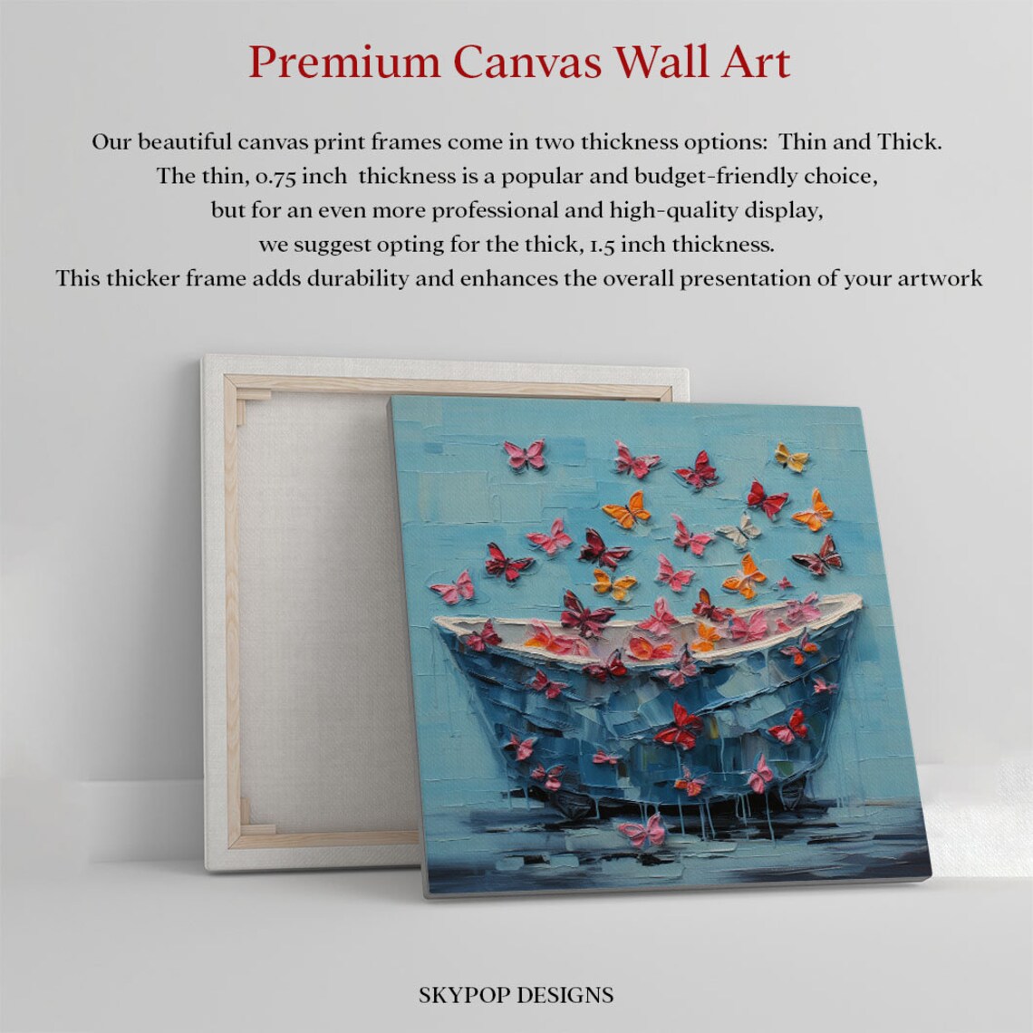 Butterflies In Bathtub Bathroom Wall Art Print - Image 4