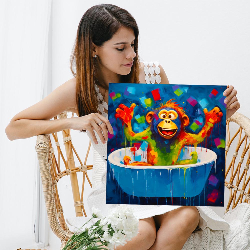 Colorful Chimp Pop Art Poster, Whimsical Decor - Image 3