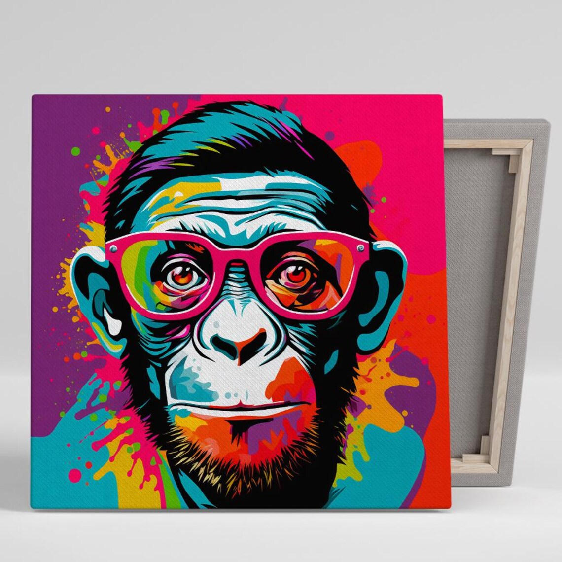Funky Chimp Spectacle Art Print, Kids Room Decor