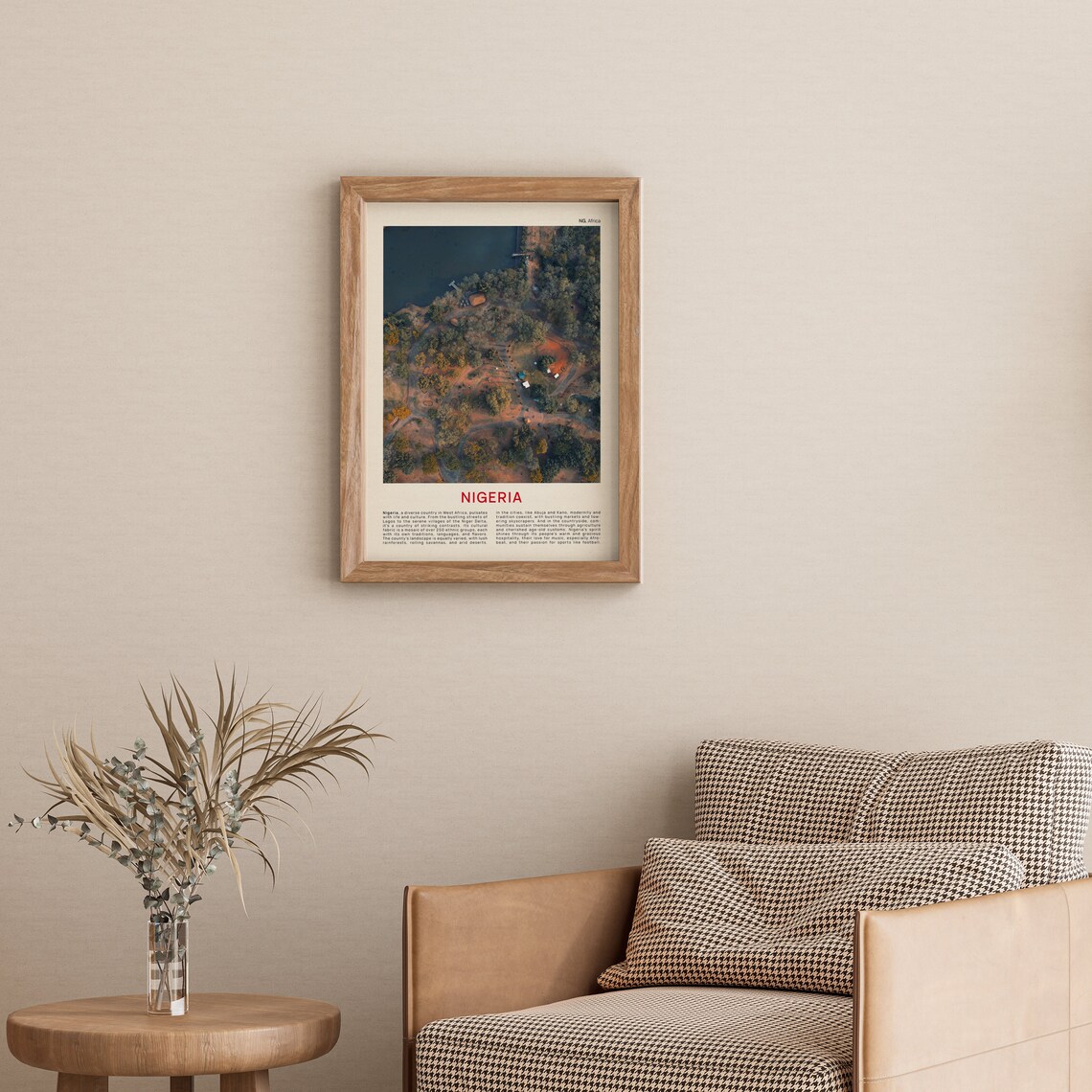 Nigeria Aerial Village River Forest Drone View Travel Poster - Image 3