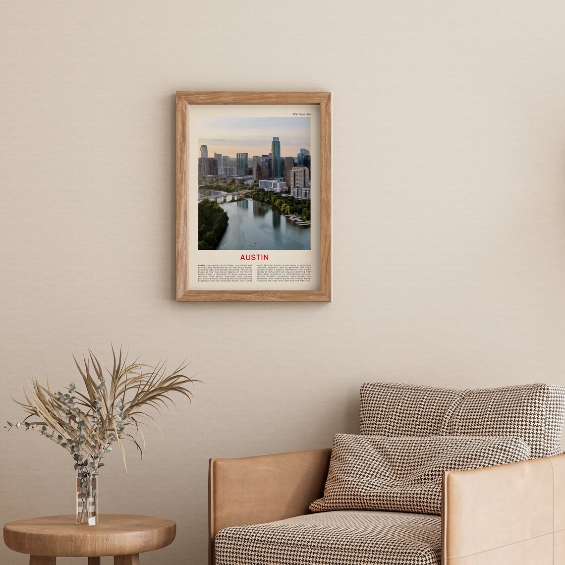 Austin Texas Skyline Over River at Sunset Film Photo Travel Poster - Image 3