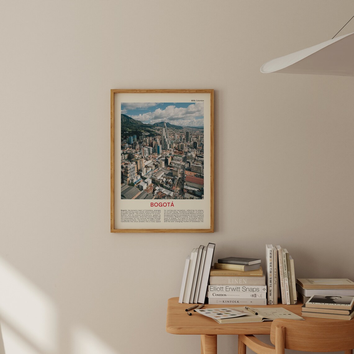 Minimalist Bogota Travel Photo Poster Featuring a Cityscape Against the Andes - Image 2