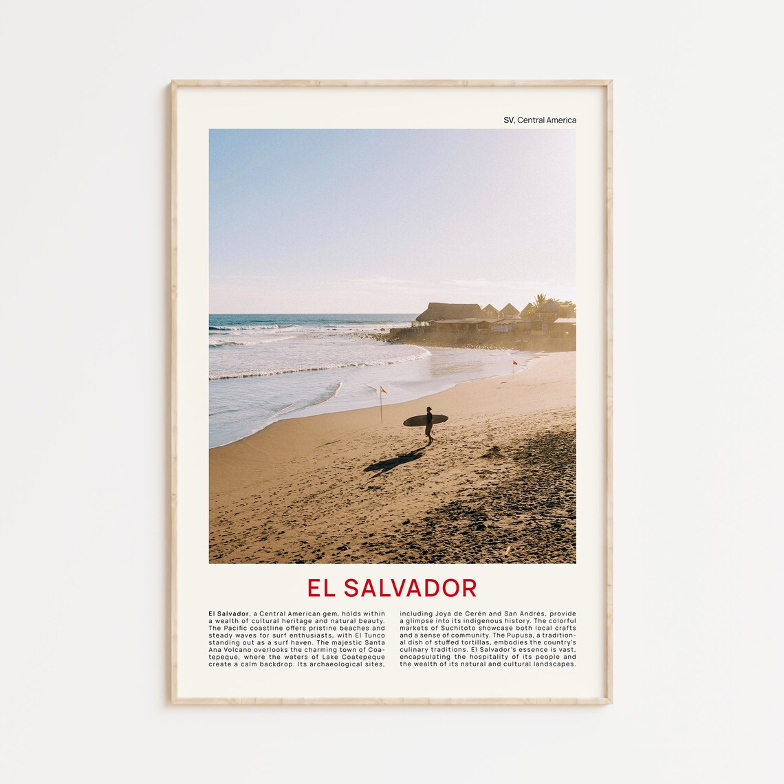 El Salvador Travel Poster, Photo Wall Art
