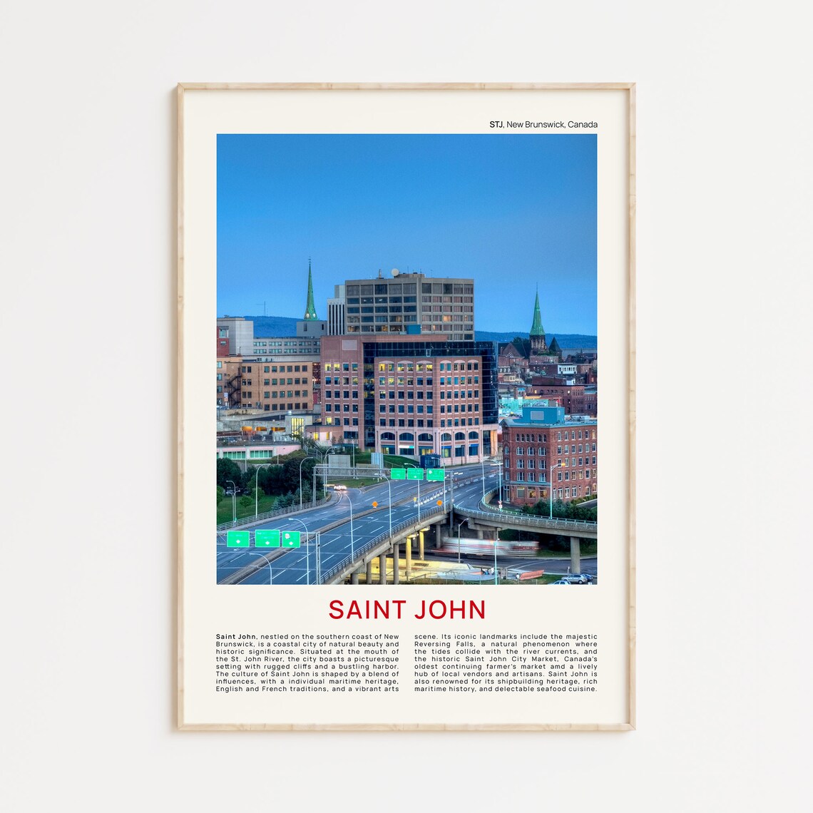 Saint John Travel Poster, New Brunswick Canada