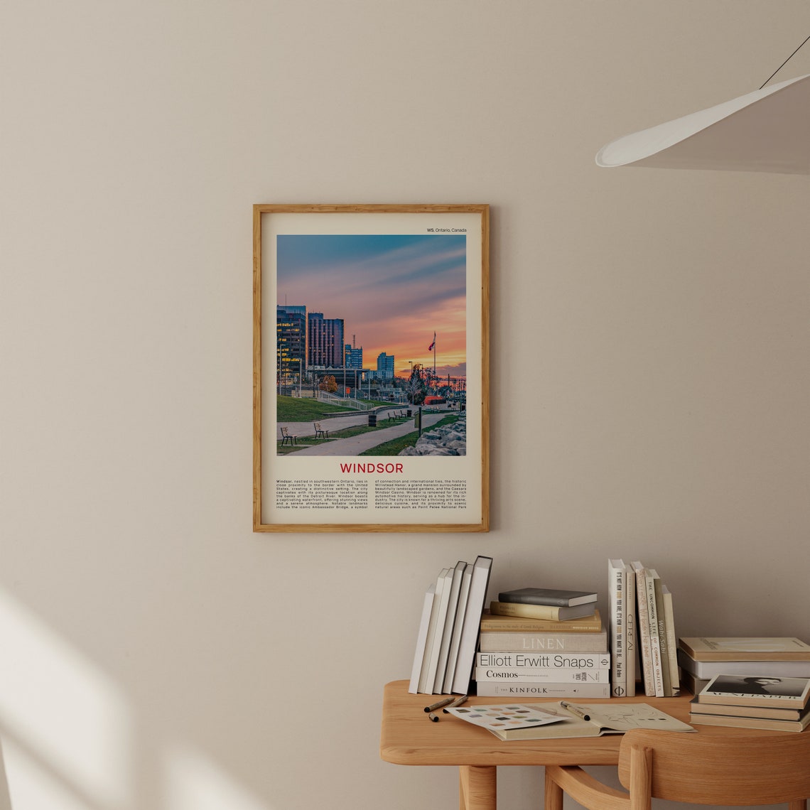Windsor Ontario Riverfront Sunset Skyline Photo Travel Poster - Image 2