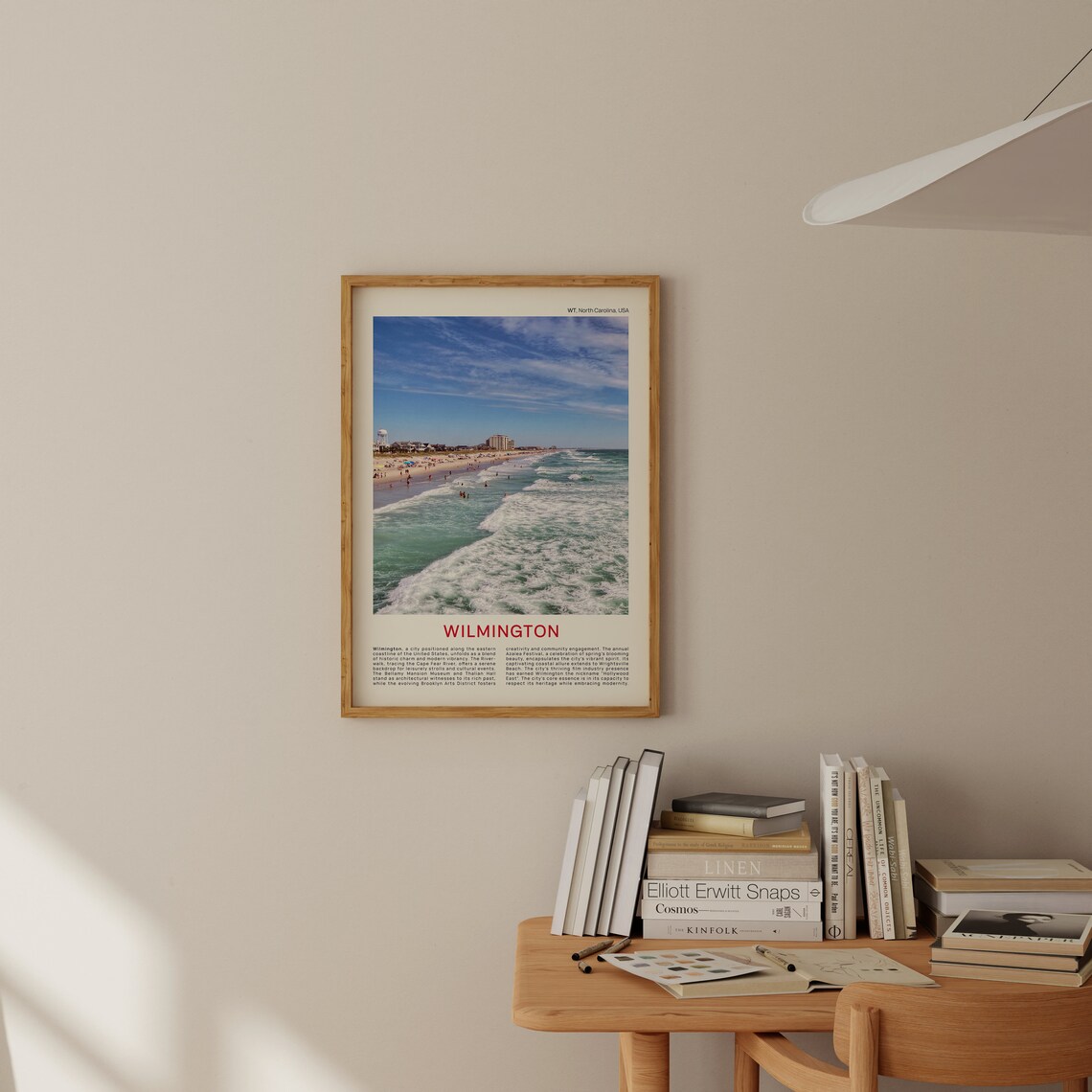 Wilmington North Carolina Sunlit Aerial Beach Day Film Photo Poster - Image 2