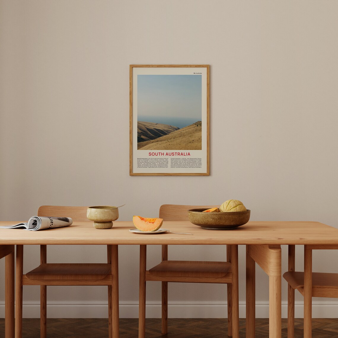 South Australia Golden Outback Hills Photo Landscape Travel Poster - Image 4