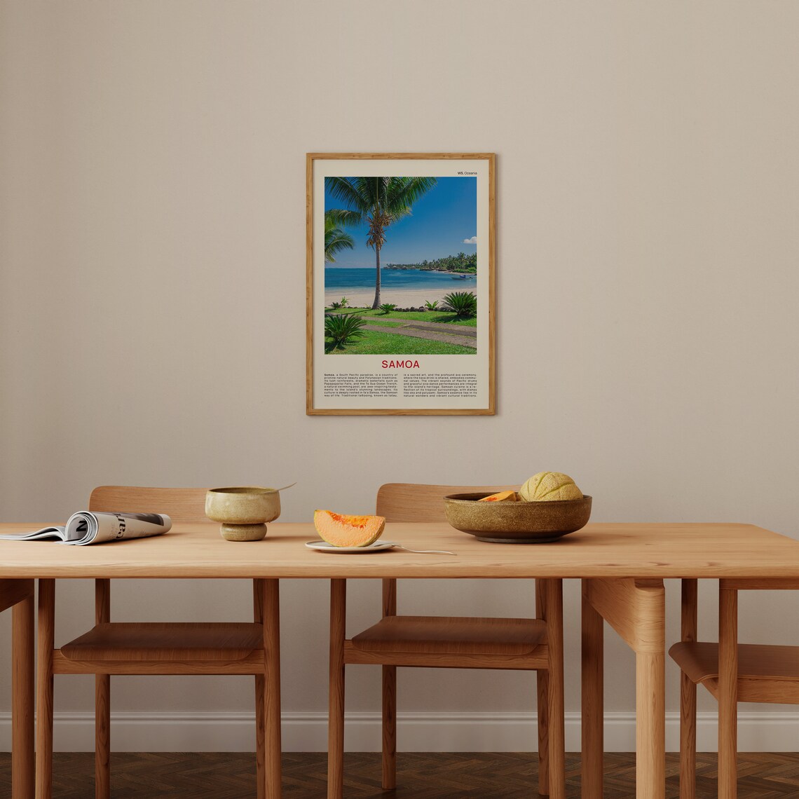 Samoa South Pacific Coconut Palm Beach Lagoon Photo Travel Poster - Image 4