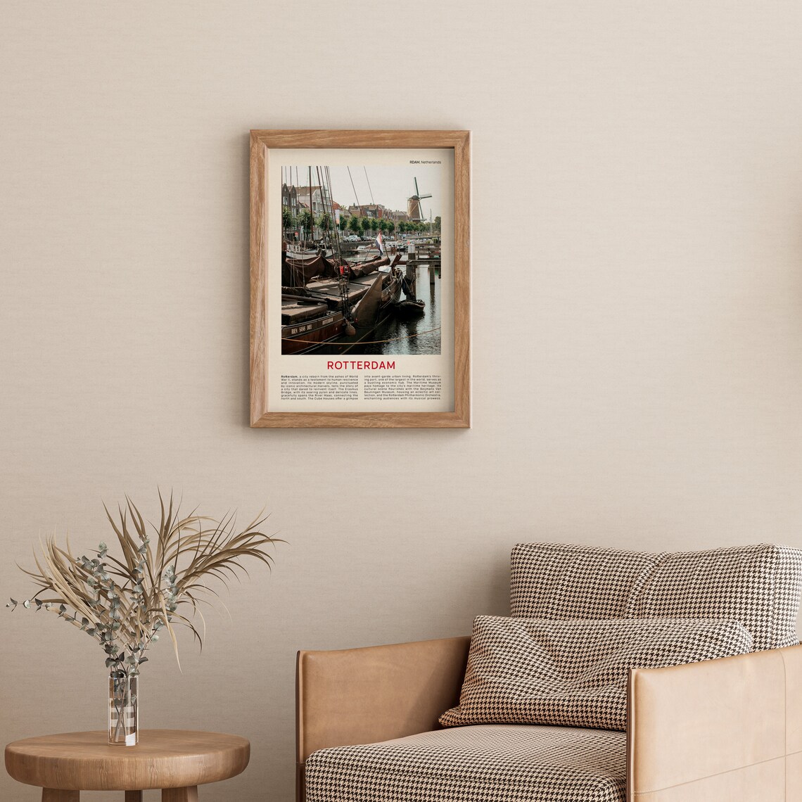 Rotterdam Old Harbor Boats Windmill Film Photo Travel Poster - Image 4
